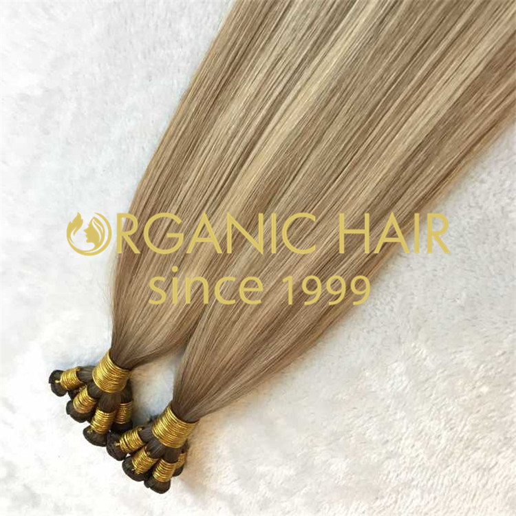 Ombre color Hand tied weft,small and thin knot H91